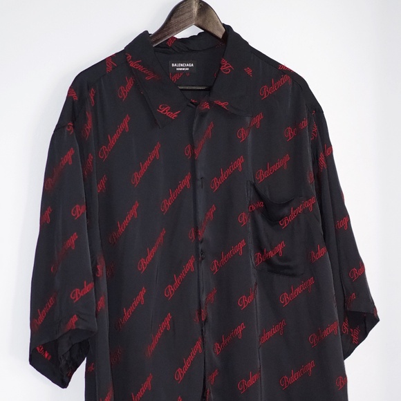 BALENCIAGA Pajama Short Sleeve Button-Up Shirt - Picture 2 of 16